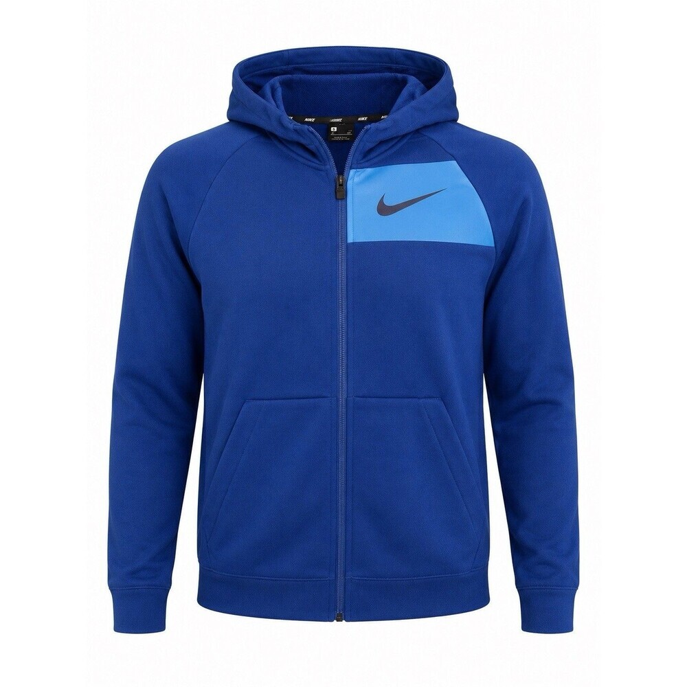 Nike Dri-FIT Youth Small Blue Full Zip Hooded Jacket Hoodie Athletic